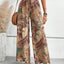 Printed Wide Leg Pants - Korvel