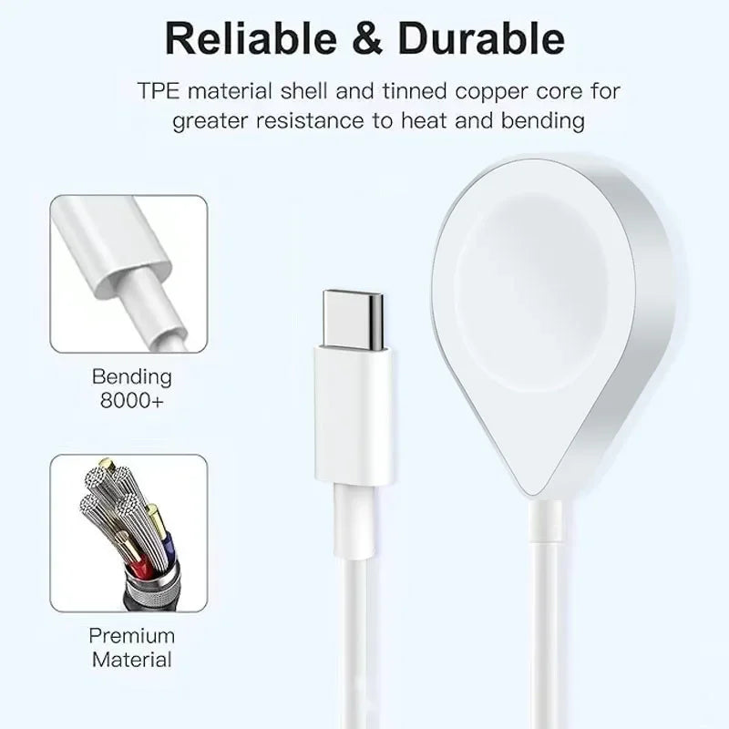 Câble USB C 3 en 2 pour la charge de l'Apple Watch et de l'iPhone