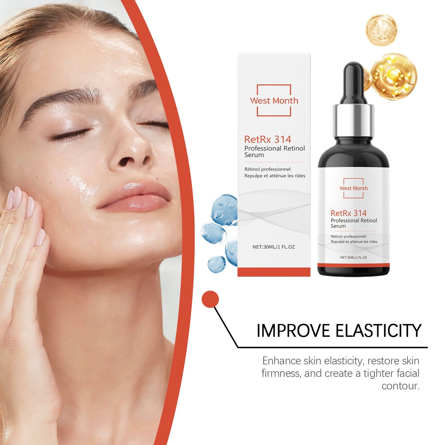 Retinol Essence Facial Skin Supple, Hydrating, Nourishing And Improving Condition Facial Essence - Korvel