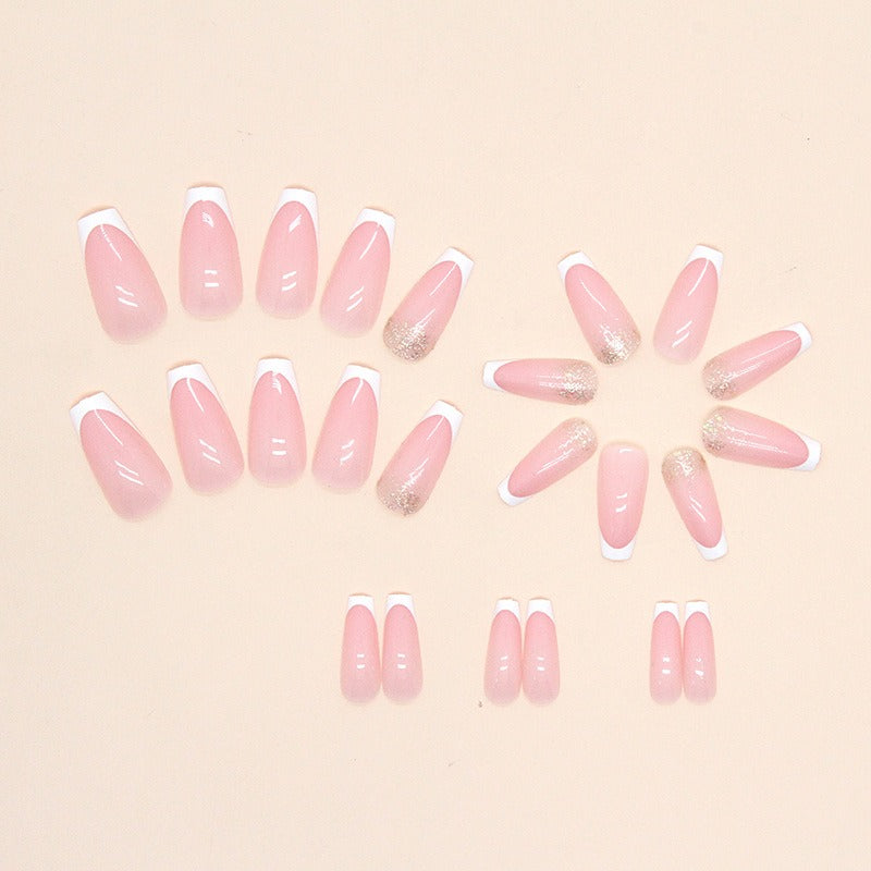 French simple glitter girl’s soft and tender wearable manicure nails - Korvel