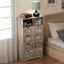 5 Drawers Storage Cabinet with Adjustable Shelves, Bathroom Cabinet with Doors, Floor Cabinet for Living Room Grey - Korvel