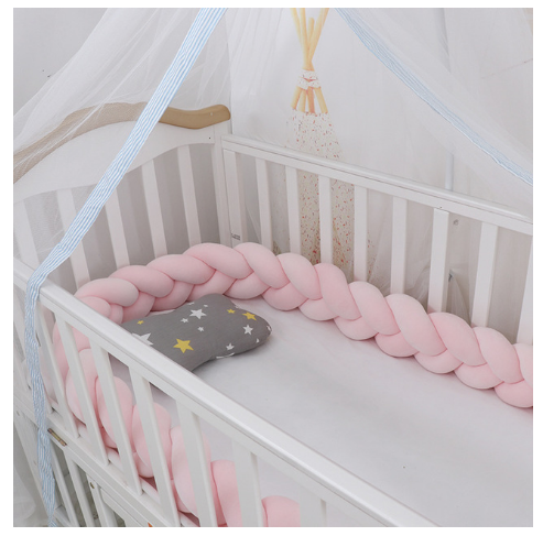 Coussin de Bumper de Lit Braid Knot pour Bébé de 100 cm Premium