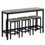 TOPMAX Counter Height Extra Long Dining Table Set with 3 Stools Pub Kitchen Set Side Table with Footrest  Gray - Korvel