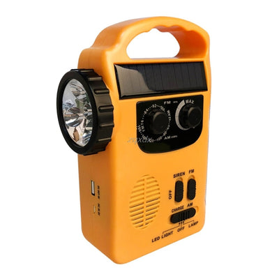 Outdoor Emergency Hand Crank Solar Dynamo AM/FM Radios Power Bank with LED Lamp - Korvel