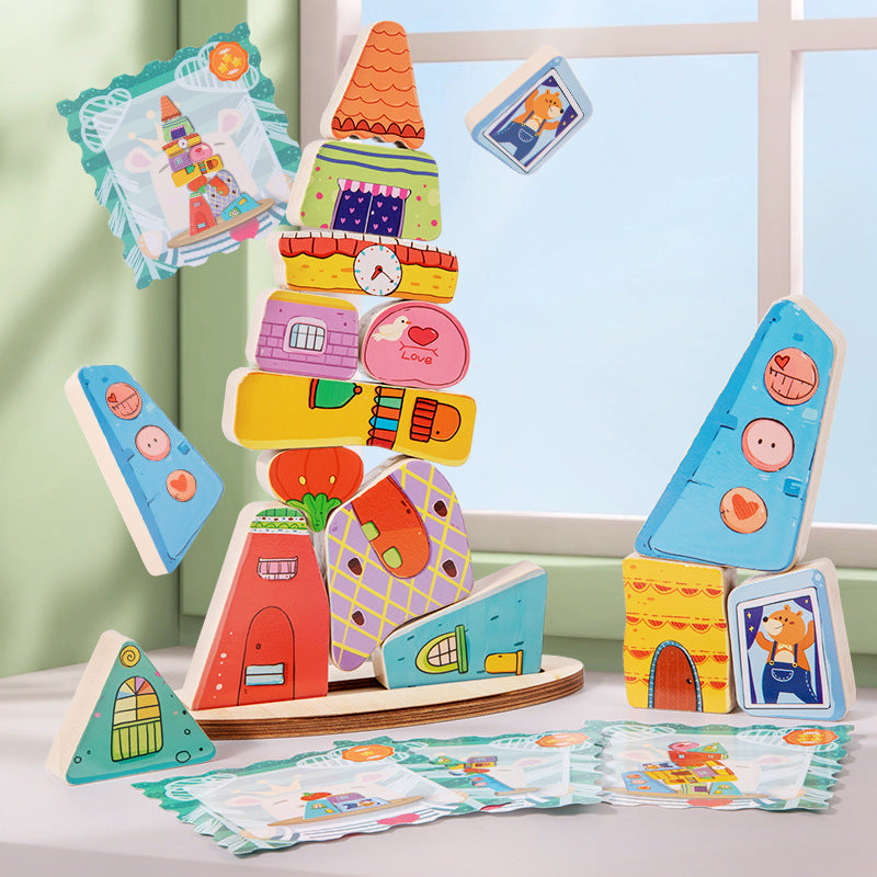 Colorful Wooden Building Blocks for Early Learning