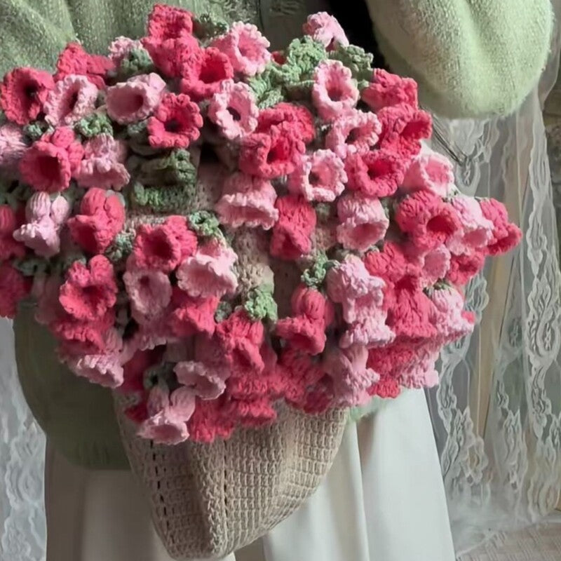 60cm New Creative Rose Bouquet Blanket (Finished), Crocheted Flower Bouquet Gift for Girlfriend - Korvel