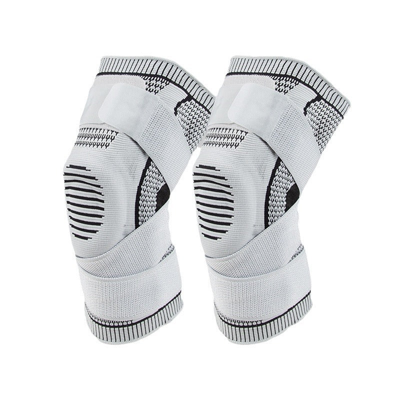 Sports silicone knee pads for mountaineering basketball with compression straps to support breathable meniscus joint protective gear - Korvel