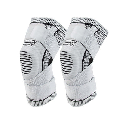 Sports silicone knee pads for mountaineering basketball with compression straps to support breathable meniscus joint protective gear - Korvel