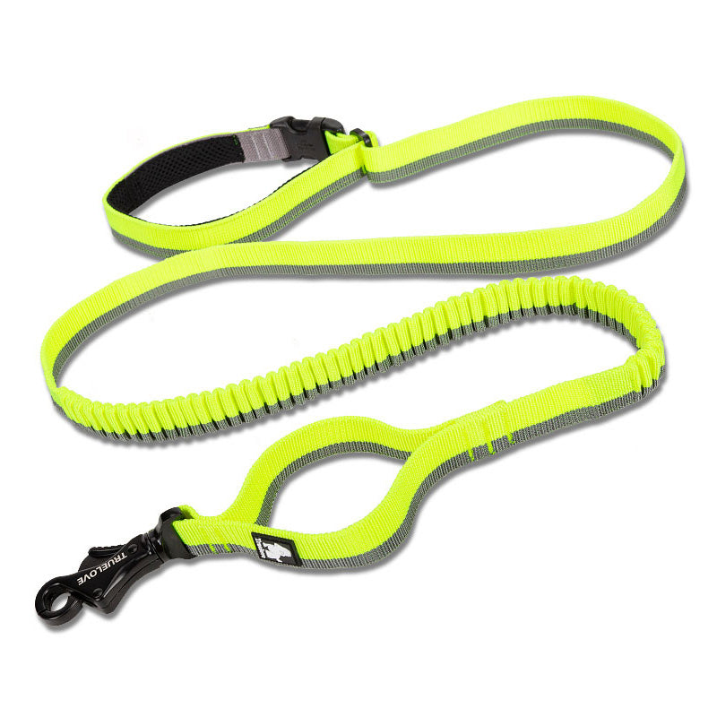 Pet dog leash with elastic cushioning suitable for outdoor activities such as running and waist tying - Korvel
