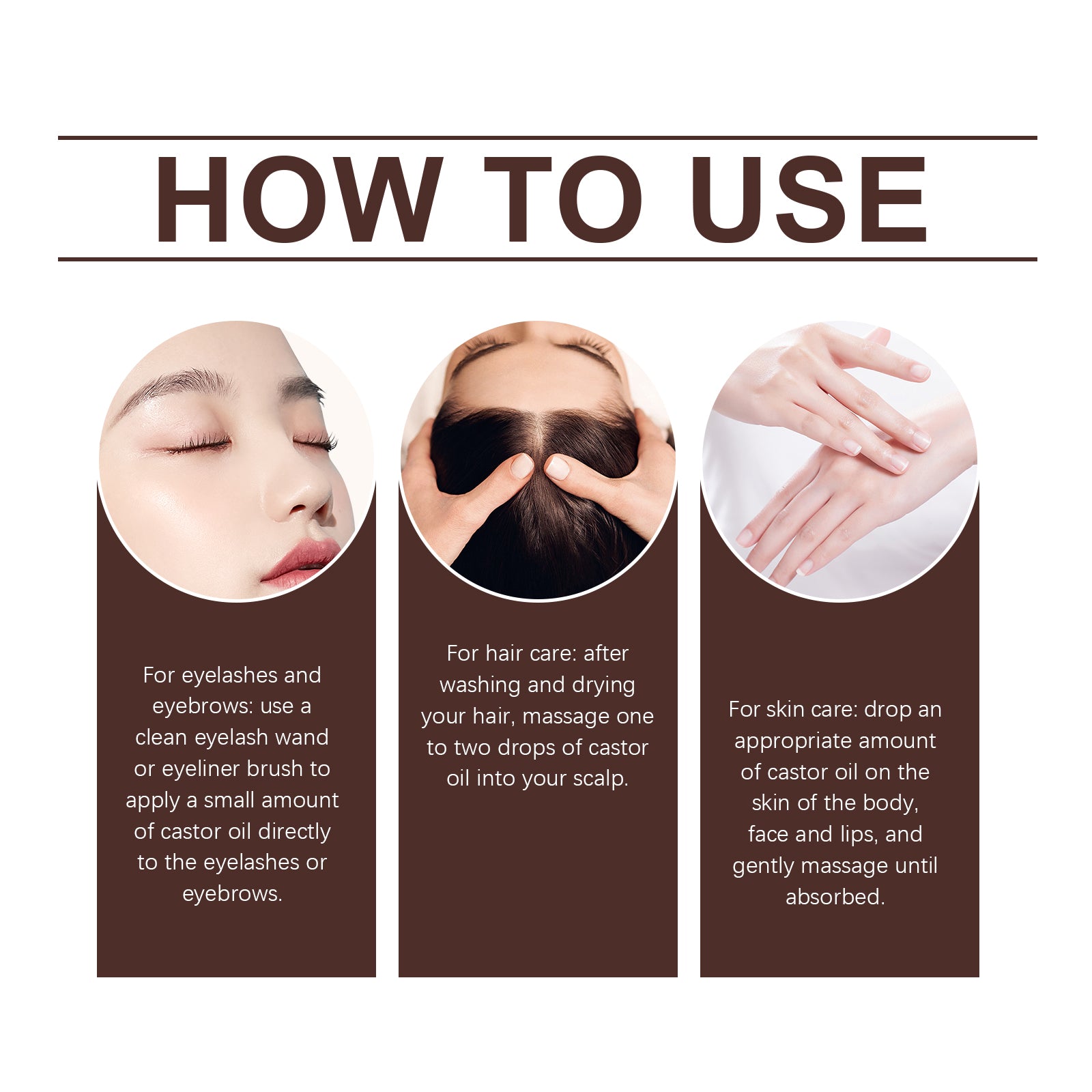 Organic Castor Oil Body Skin Nourishing Hydrating Brows Hair Hydrating Massage Oil - Korvel