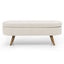 Ottoman Oval Storage Bench Rubber Wood Legs Beige(43.5"x16"x16") - Korvel