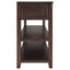 Retro Design Console Table with Two Open Shelves, Pine Solid Wood Frame and Legs for Living Room (Espresso) - Korvel