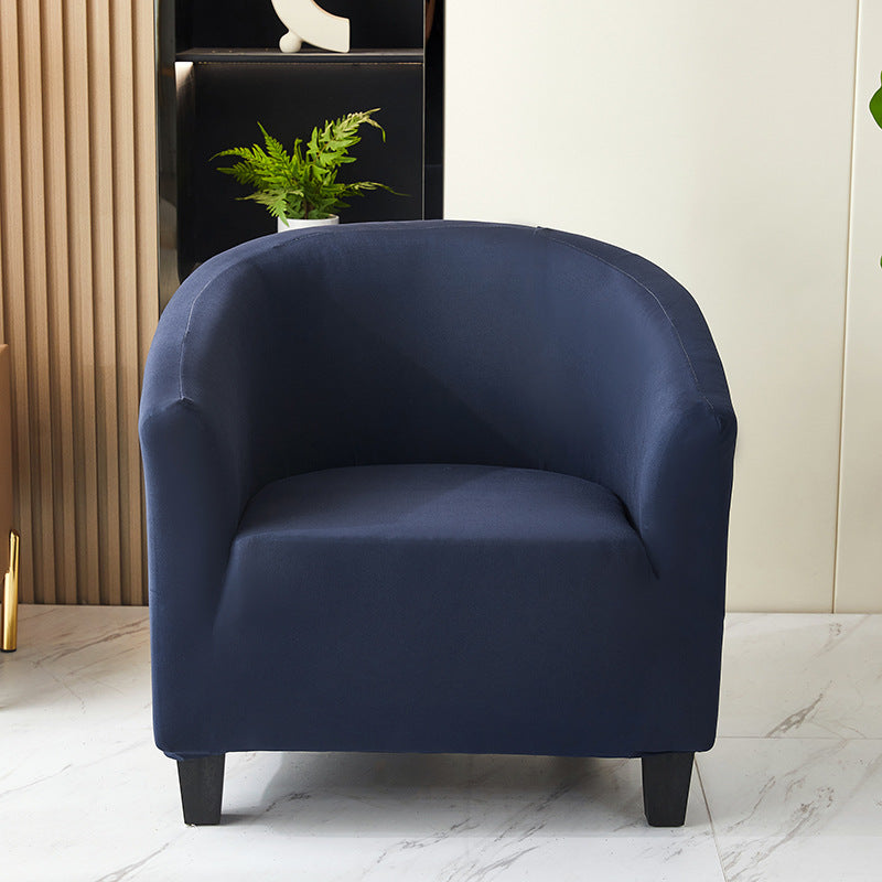 Elastic solid color semi-circular sofa cover, internet cafe, sand caf é, hotel leisure booth, all inclusive, single sofa chair cover - Korvel