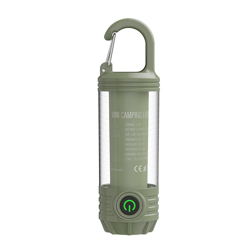 Multi functional outdoor camping light, portable strong light flashlight, rechargeable mini retro camping atmosphere light - Korvel