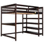 Full Size Loft Bed with Storage Shelves and Under-bed Desk  Espresso - Korvel