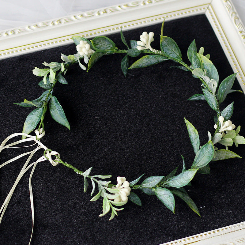 Minimalist Forest Flower Wreath Headflower Pregnant Women Spring Forest Shooting Green Plants Fresh Headwear Children's Festival Accessories - Korvel