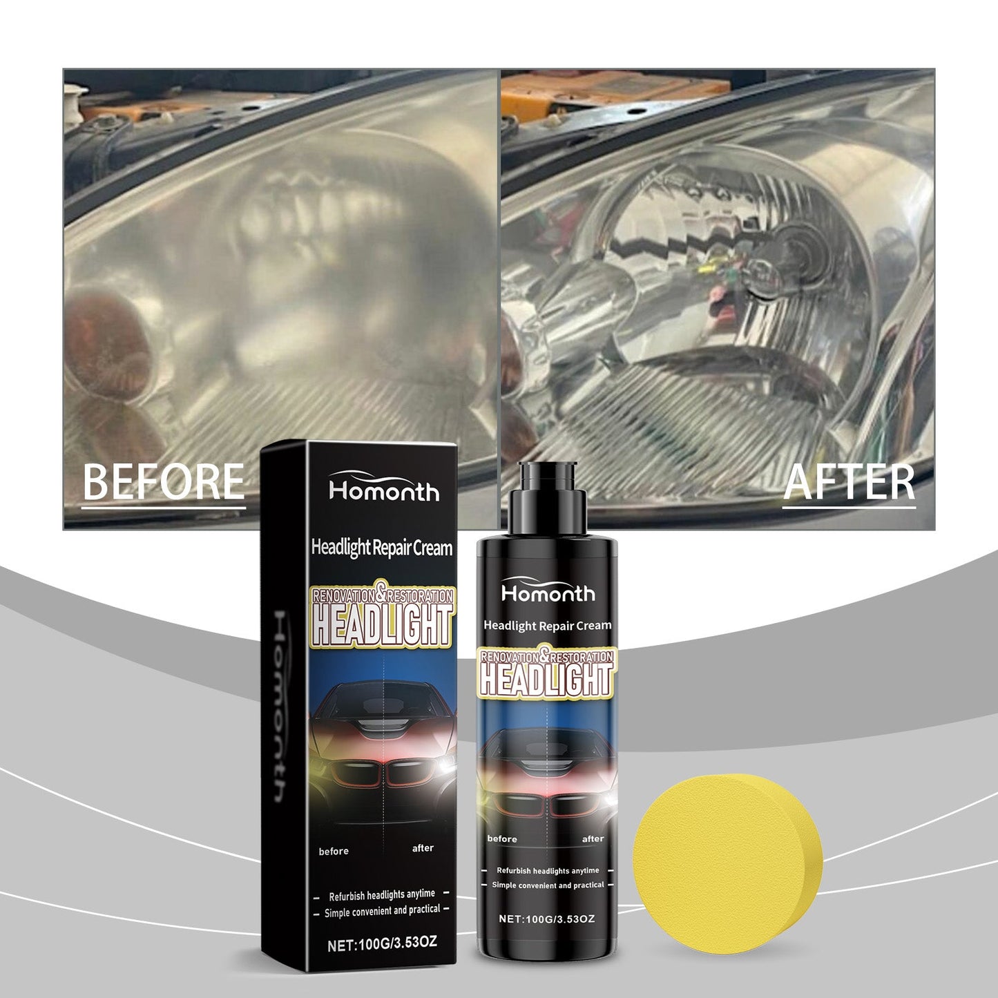 Automotive Headlight Repair Paste, Fill Scratches Repair Wear Lamps Care Maintenance Lamp Supplies - Korvel