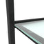 Glass two layer tea table, small round table, bedroom corner table, living room black side table - Korvel