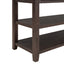 Retro Design Console Table with Two Open Shelves, Pine Solid Wood Frame and Legs for Living Room (Espresso) - Korvel