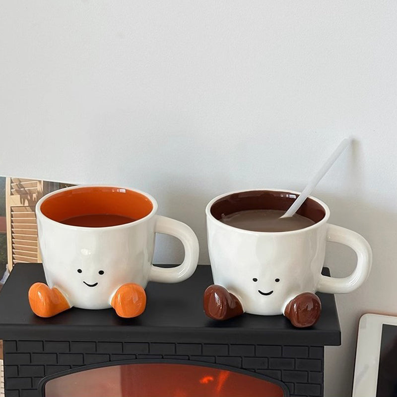Kawaii Hand-Pinch Feet Ceramic Coffee Cup