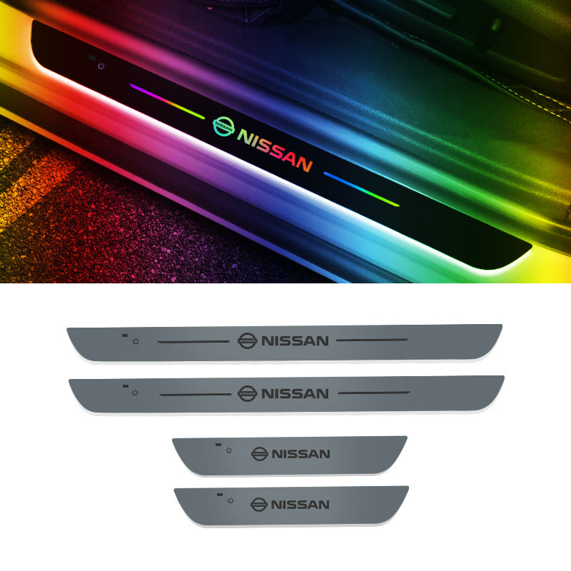 Lumière de bienvenue LED universelle en acrylique pour voiture - Ensemble de 4 pièces