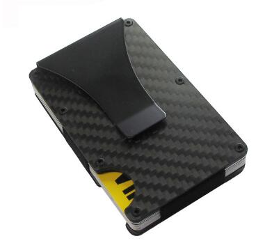 Carbon Fiber Wallet Metal Mini Slim Wallet Men's Credit Card ID Holder With RFID Anti-chief Card Wallet Porte Carte - Korvel
