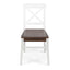 Roshan Farmhouse Acacia Wood Dining Chairs - White/Walnut (Set of 2)