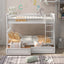 Cama litera de dos camas individuales con cajones - Blanca convertible