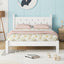 Twin Bed with Button-Decoration Headboard, with Bed Slats,White - Korvel