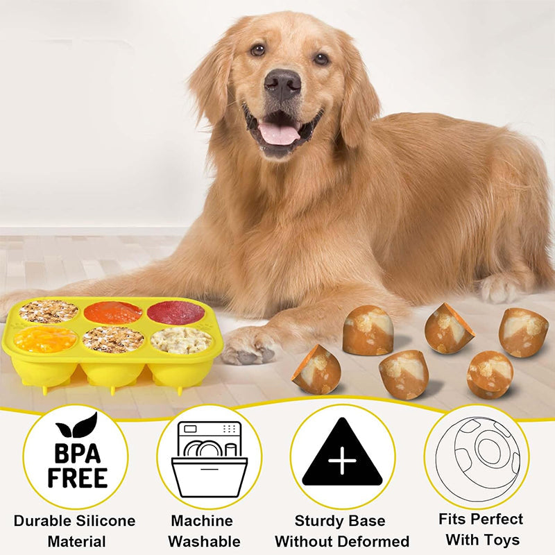 6 - cavity dog treat molds , compatible with Woof & Power Chewer Pupsicle, silicone for frozen treats, reusable for Pupsicle toy - Korvel