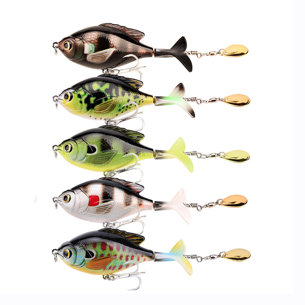 9.5cm/16.9g Propeller Rotary Tractor Bait Path Sub Bait Floating Water Rock Small Fat Water System Wave Climbing Fish bait - Korvel