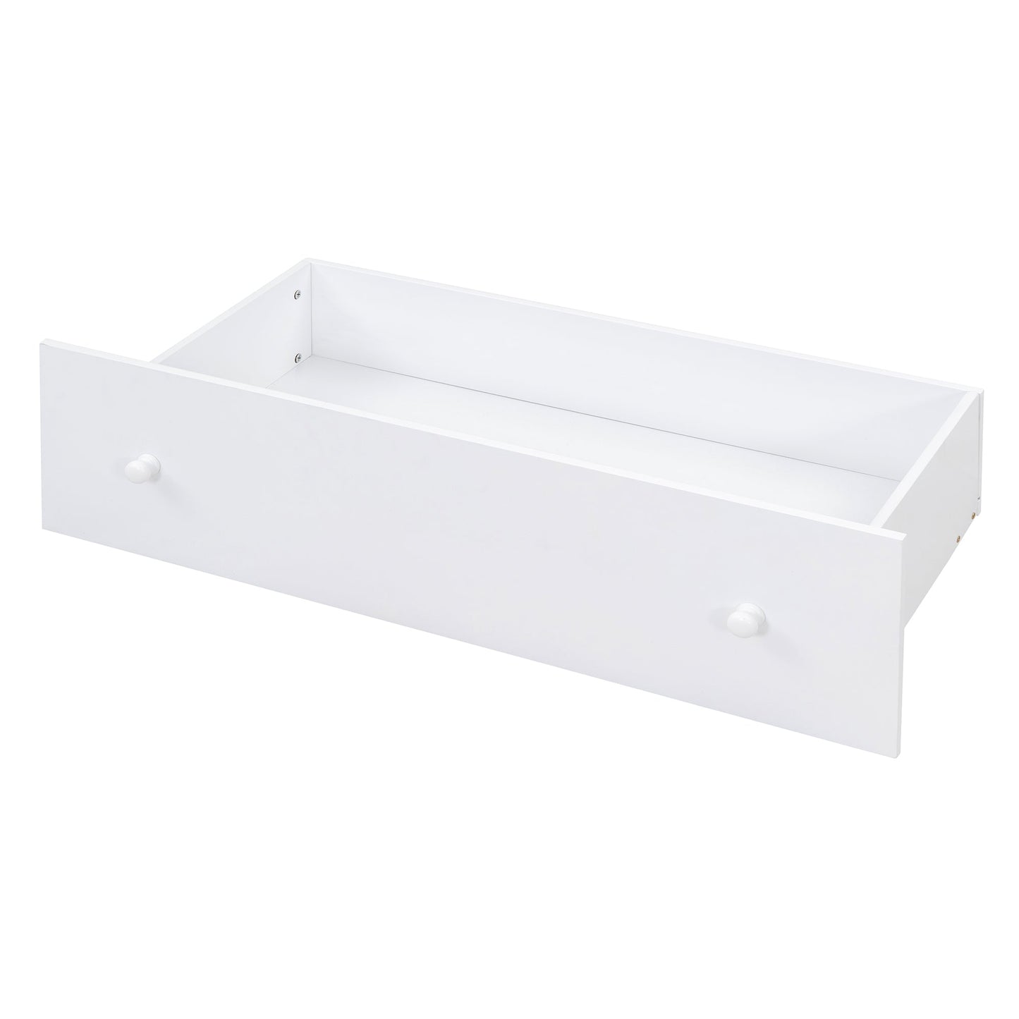 Cama loft twin en forma de L que ahorra espacio con 7 cajones - Blanca