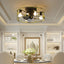 Modern Flush Mount Ceiling Fan with Lights and Remote Control