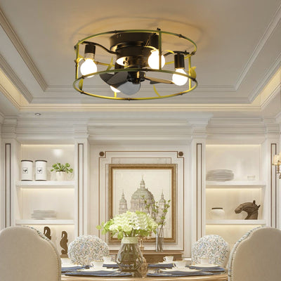 Modern Flush Mount Ceiling Fan with Lights and Remote Control