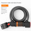 1.2M/1.8M Bike Lock Anti-theft 5 Digit Combination Password Security Lock With LED Light MTB Road Bike Steel Cable Bicycle Lock - Korvel