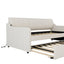 Twin Size Upholstery Daybed with Trundle and USB Charging Design Trundle can be flat or erected Beige - Korvel