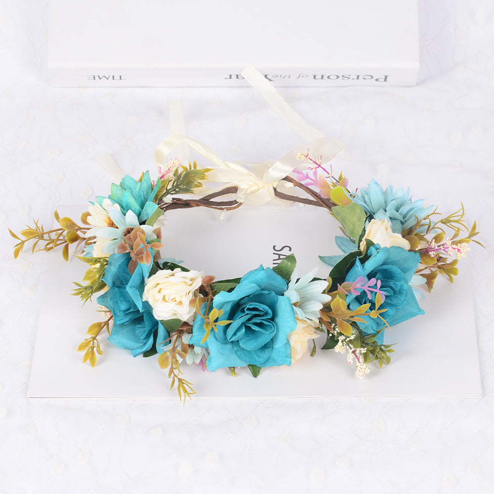 Flower garland headwear simulated flower vine flower crown vacation photography headwear - Korvel