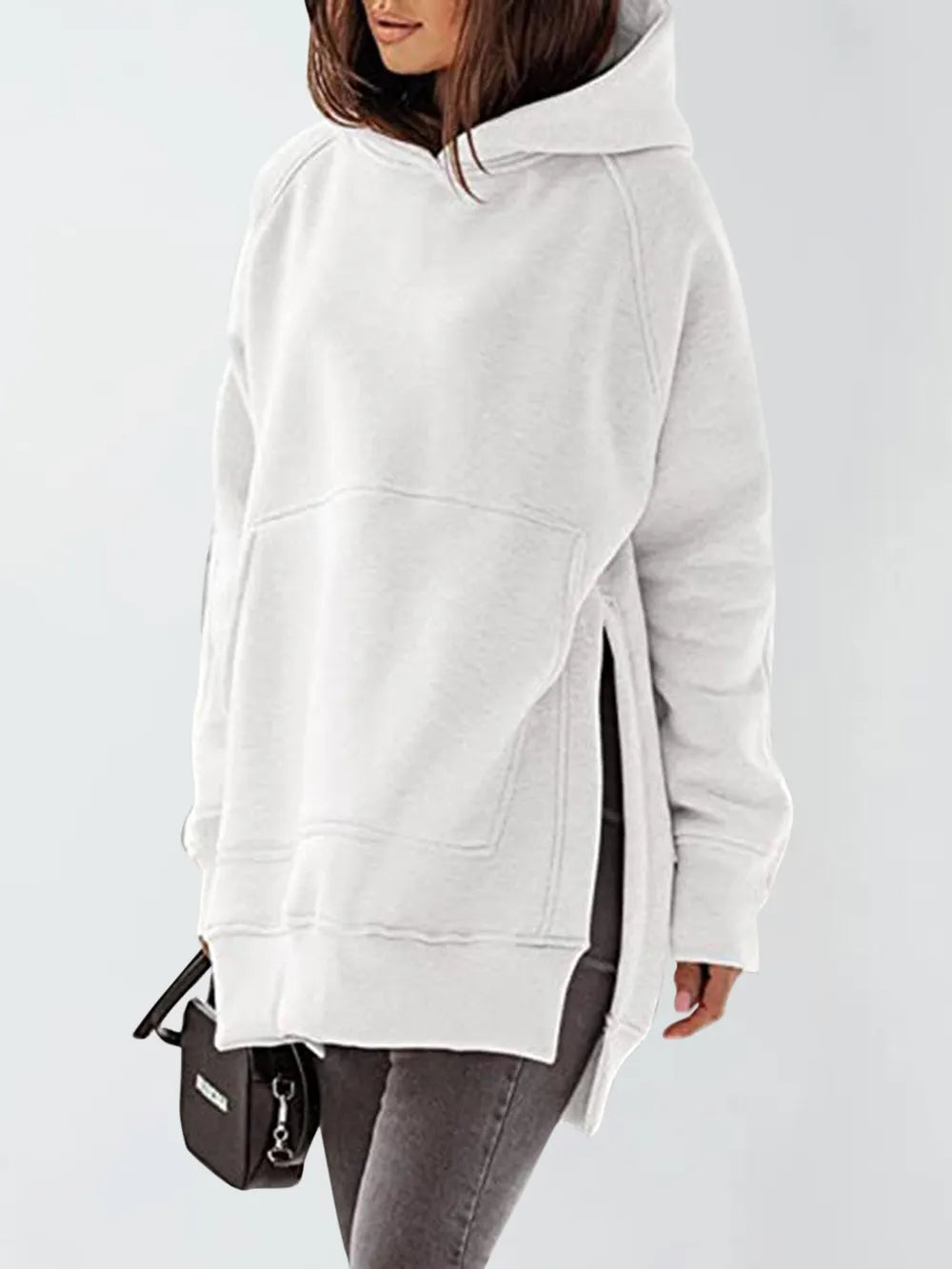 Sudadera con Capucha de Manga Raglán y Bolsillos Laterales