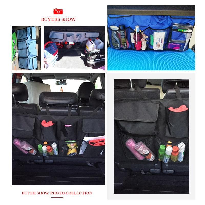 Premium Car Rear Seat Back Storage Bag Organizer