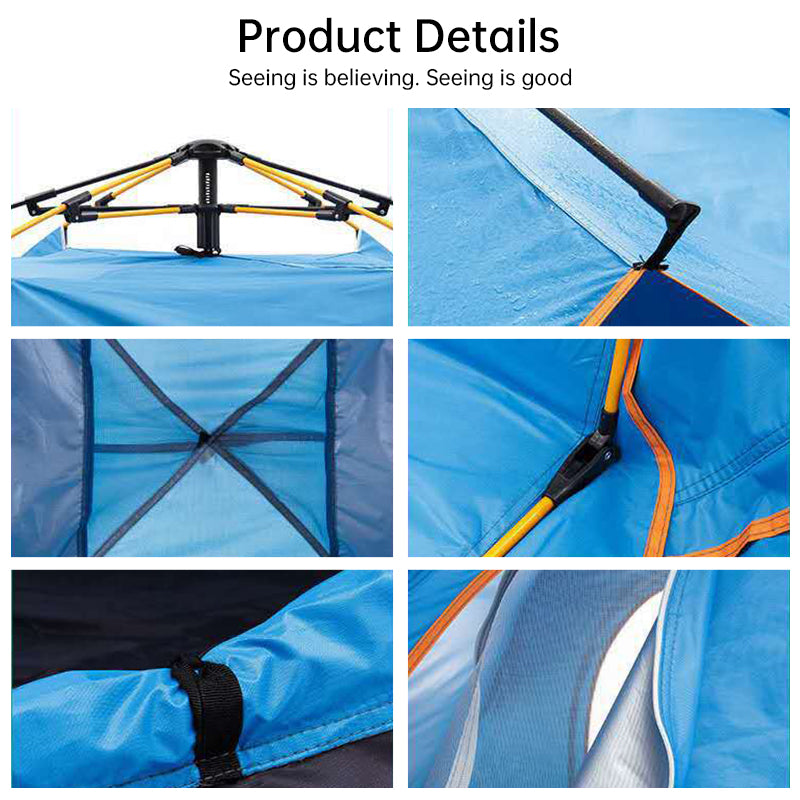 Quick-Deploy Green/White Outdoor Tent, Comfortably Accommodating 3-4 People on Camping Trips - Korvel