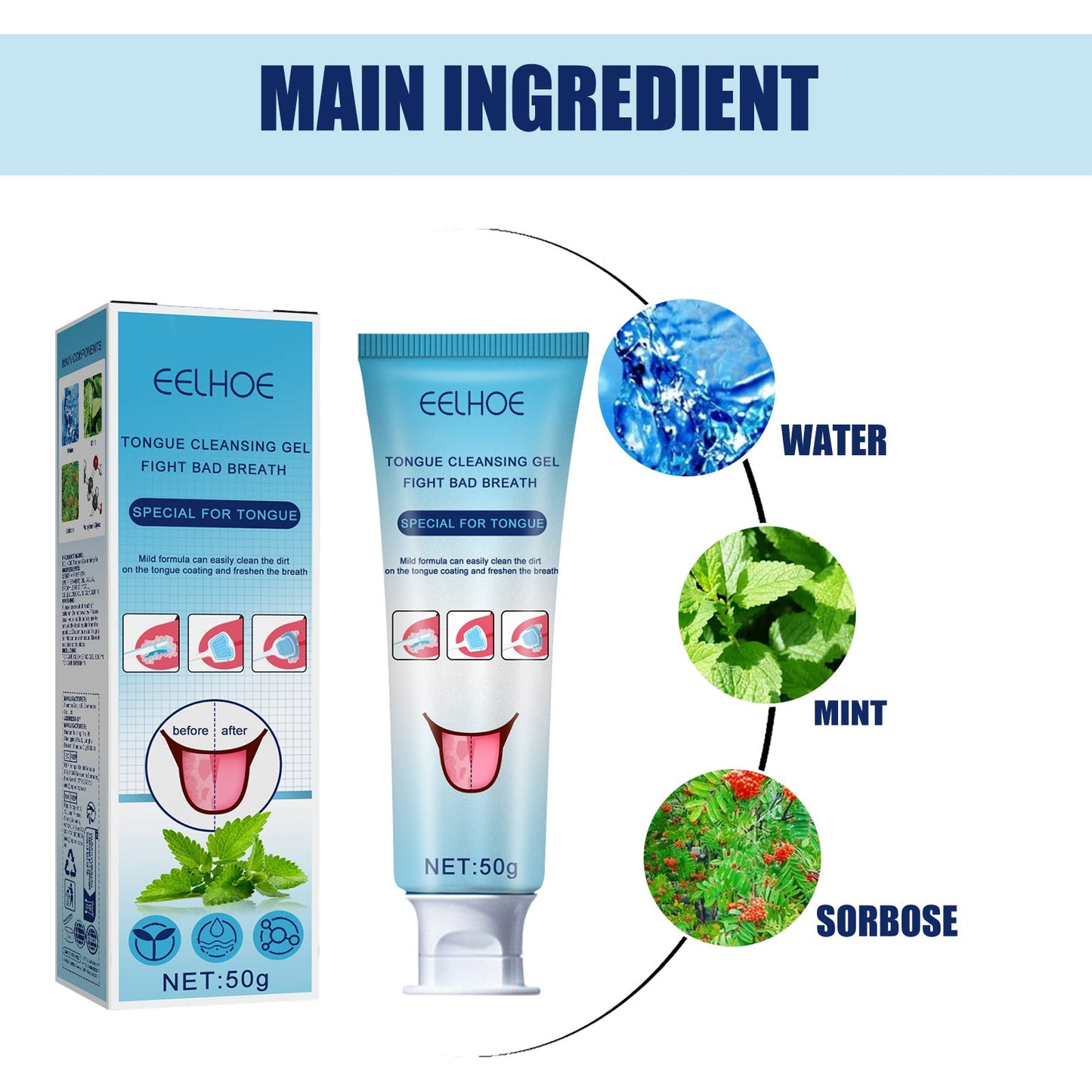 Premium Tongue Coating Cleansing Gel with Brush
