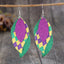 PU Leather Leaf Dangle Earrings - Korvel