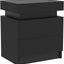 Modern Black LED Nightstand with Led Lights Bedside table with 2 High Gloss Drawers for Bedroom - Korvel