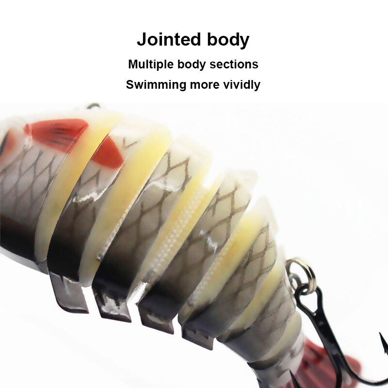 Multi Jointed Fishing Lure Sinking Artificial Wobbler Bait Hard Bait Swimbait 10cm/15.7g Fishing Tackle 7 Sections Crankbait - Korvel
