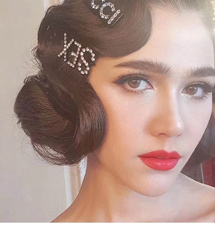 1PC Bling Letter Hairpins Headwear for Women Girls Hair Clips Pins Barrette Tools Hair Accessories - Korvel