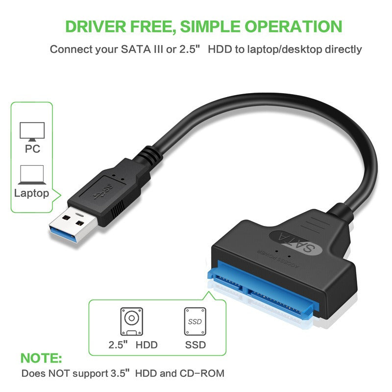 SATA Easy Drive Cable 2.5-inch Hard Disk Cable USB3.0 to SATA Easy Drive Cable SATAIII - Korvel