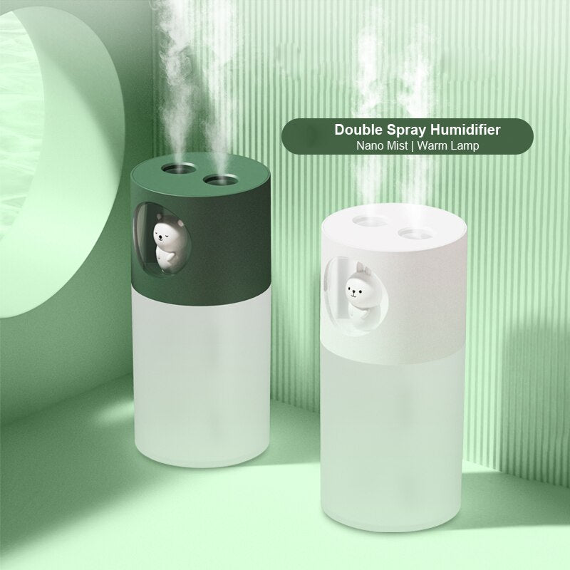 Cute Pet Double Spray Humidifier with Night Light