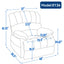 Large Manual Recliner Chair in Fabric for Living Room, Grey - Korvel