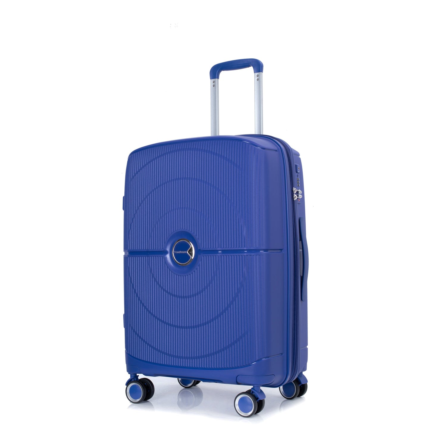 Expandable Hardshell Suitcase Double Spinner Wheels PP Luggage Sets Lightweight Durable ,3-Piece Set (20/24/28) ,Navy - Korvel