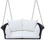 GO 51.9" 2-Person Hanging Seat, Rattan Woven Swing Chair, Porch Swing With Ropes, Black Wicker And White Cushion - Korvel